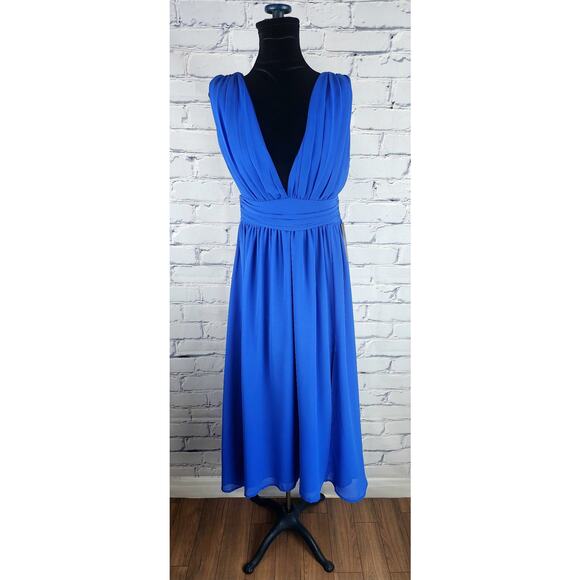 Lulus Dresses & Skirts - Lulus Dress Womens S Divine Dahlia Royal Blue Midi prom wedding formal cocktail